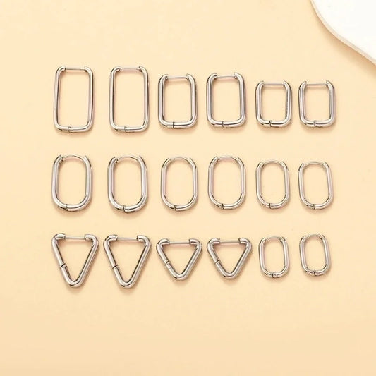 Minimalist Geometric Stainless Steel Earrings 1 Pair