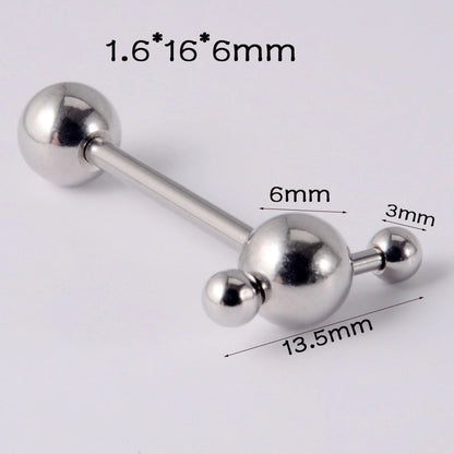 1 Piece Tongue Rings Minimalist Geometric 304 Stainless Steel Plating 18K Gold Plated