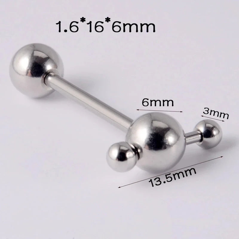 1 Piece Tongue Rings Minimalist Geometric 304 Stainless Steel Plating 18K Gold Plated