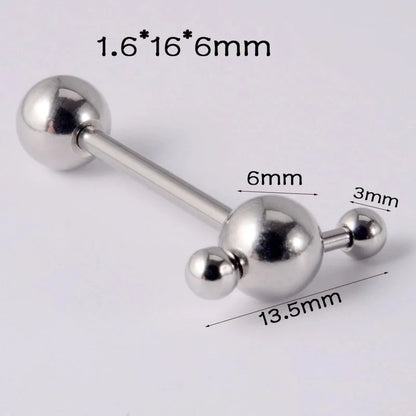 1 Piece Tongue Rings Minimalist Geometric 304 Stainless Steel Plating 18K Gold Plated