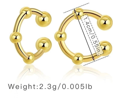 Retro Minimalist C Shape Copper Plating Inlay Zircon Ear Cuffs 1 Pair