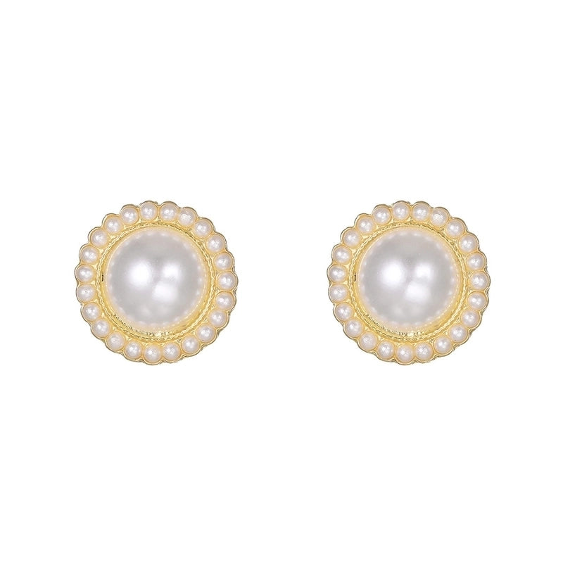 1 Pair Modern Style Geometric Plating Imitation Pearl Drop Earrings Ear Studs