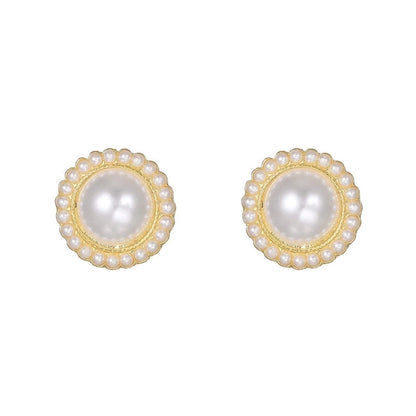 1 Pair Modern Style Geometric Plating Imitation Pearl Drop Earrings Ear Studs