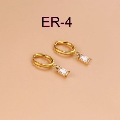 1 Pair Fashion Sector Heart Shape Tassel Gold Plated Inlay 304 Stainless Steel Zircon Stainless Steel Earrings