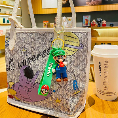 20 Pieces Cartoon Mario Keychain Trendy Car Pendant Couple Bag Charm Holiday Gift Pair