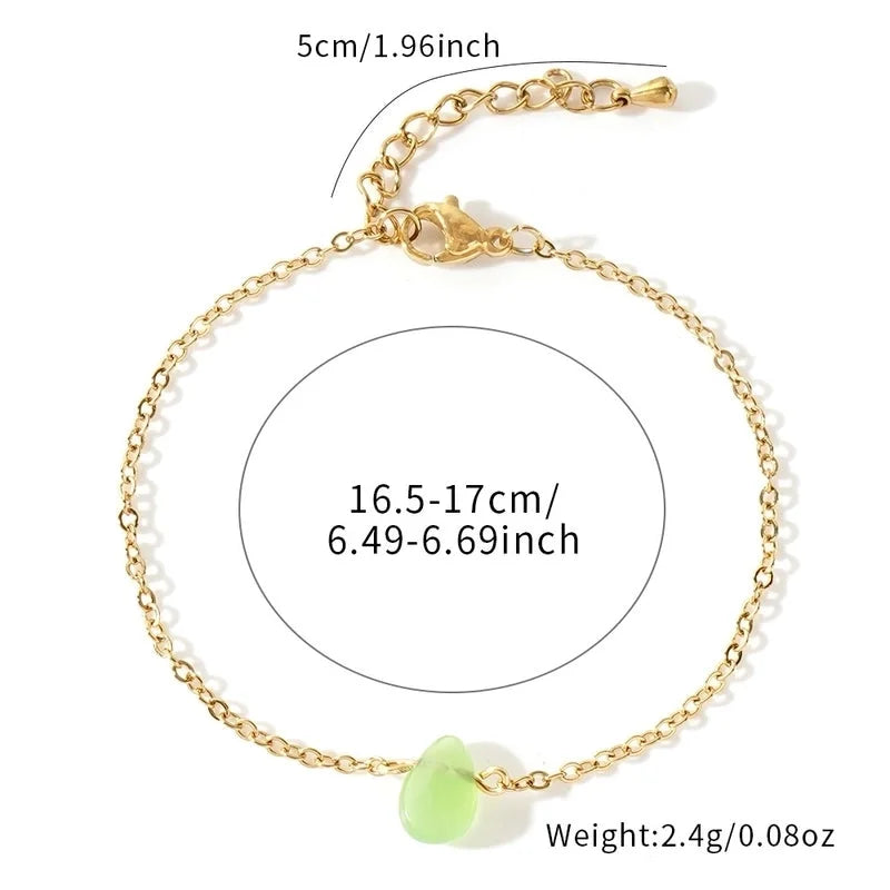 Basic Minimalist Classic Style Geometric 304 Stainless Steel Semi-precious Stone Bracelets In Bulk