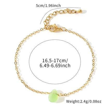 Basic Minimalist Classic Style Geometric 304 Stainless Steel Semi-precious Stone Bracelets In Bulk