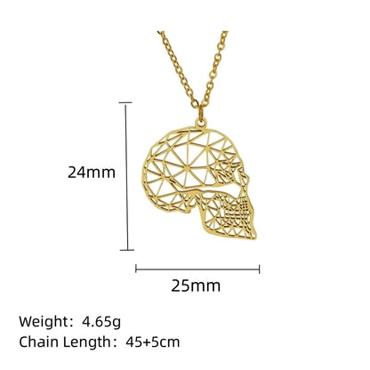 304 Stainless Steel 18K Gold Plated Minimalist Plating Hollow Out Animal Pendant Necklace