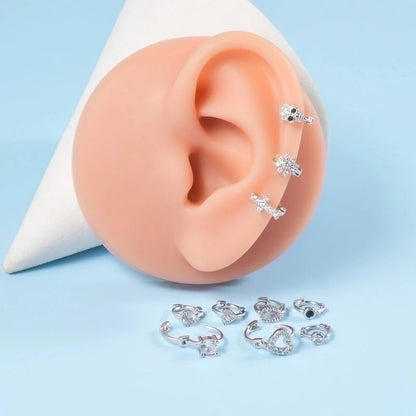 1 Piece Elegant Flower Butterfly Inlay Copper Rhinestones Zircon Earrings