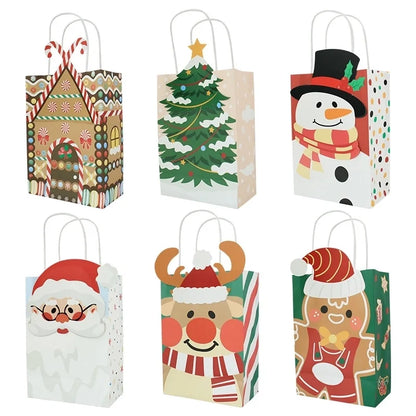Christmas Cute Christmas Tree Santa Claus Gingerbread Party Gift Bags