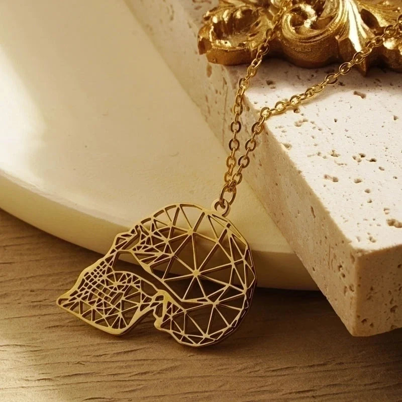 304 Stainless Steel 18K Gold Plated Minimalist Plating Hollow Out Animal Pendant Necklace