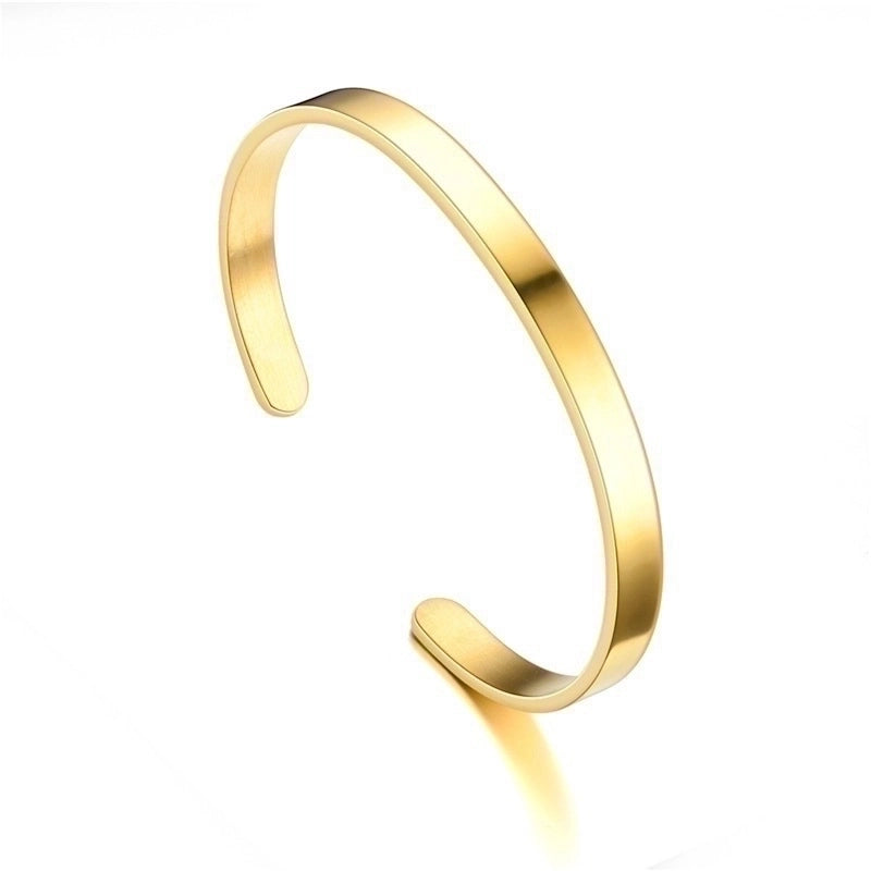 Minimalist Solid Color Stainless Steel Plating Bangle 1 Piece