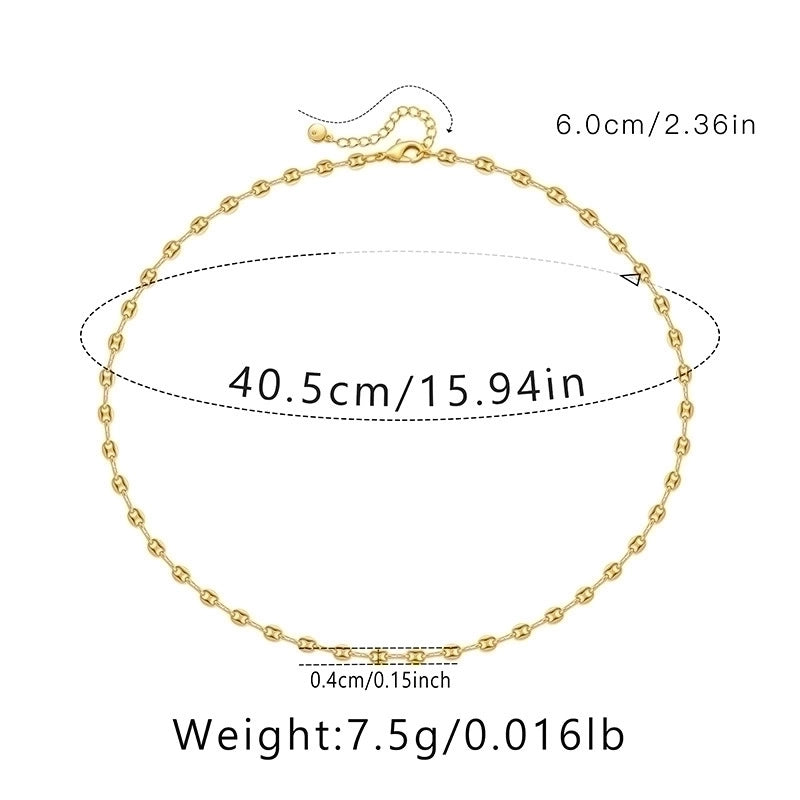 Ig Style Minimalist Solid Color Copper Plating Chain 18k Gold Plated Necklace
