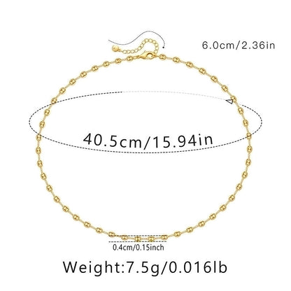 Ig Style Minimalist Solid Color Copper Plating Chain 18k Gold Plated Necklace