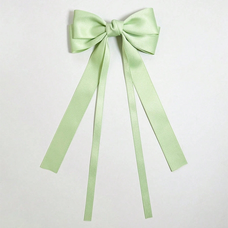 Sweet Girl Bow Ribbon Hairpin Japanese And Korean Style Simple High Sense Back Head Hairpin Internet Celebrity Hair Accessories