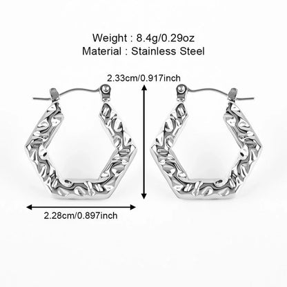 1 Pair Casual Minimalist U Shape Heart Shape Solid Color Polishing 304 Stainless Steel Earrings