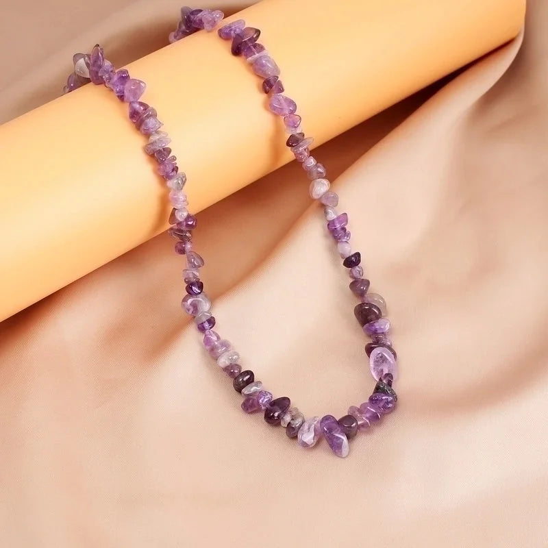 Vacation Irregular Geometric Natural Stone Crystal Handmade Necklace