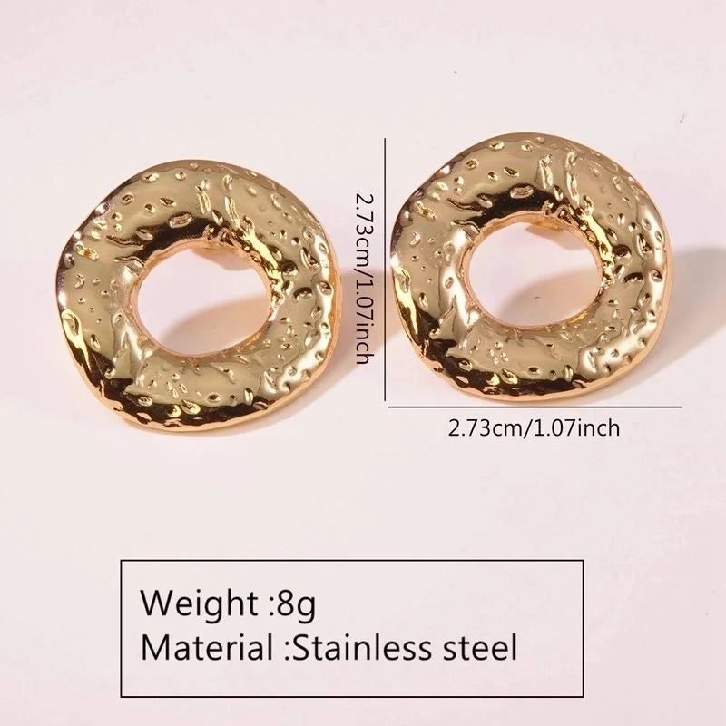 1 Pair Minimalist Water Droplets Heart Shape Butterfly 304 Stainless Steel Imitation Gold Ear Studs