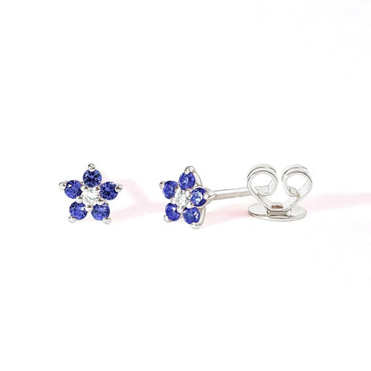 1 Pair Minimalist Flower Plating Inlay Copper Zircon White Gold Plated Gold Plated Ear Studs