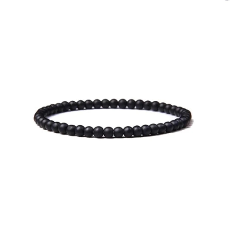 1 Piece Minimalist Round Natural Stone Beaded Bracelets