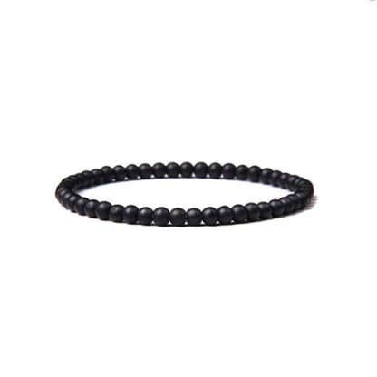 1 Piece Minimalist Round Natural Stone Beaded Bracelets
