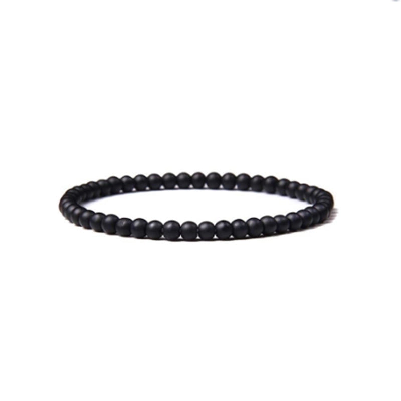 1 Piece Minimalist Round Natural Stone Beaded Bracelets