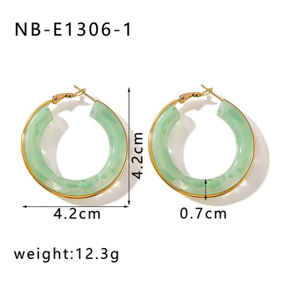 1 Pair Elegant Minimalist Classic Style Circle Multicolor Simple Plating 304 Stainless Steel 18K Gold Plated Earrings