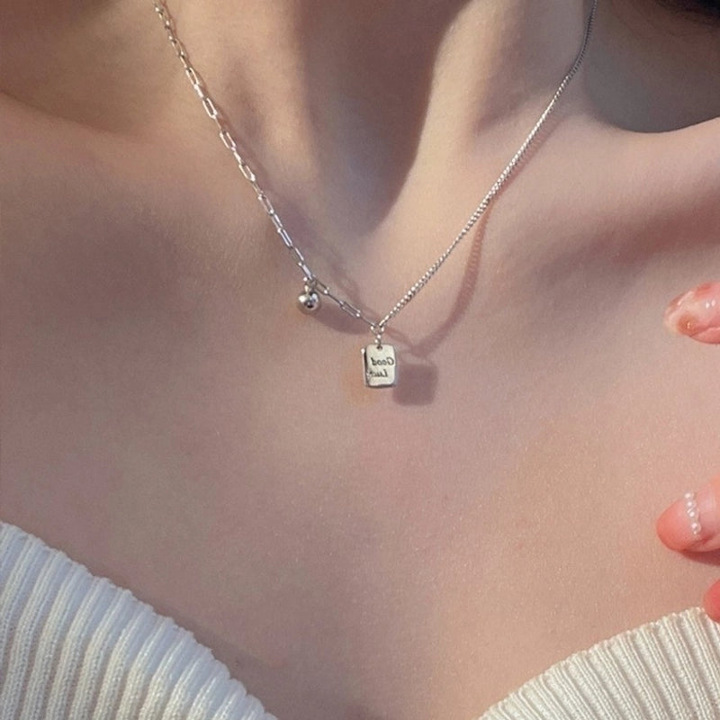 Minimalist Solid Color Copper Inlay Rhinestones Silver Plated Bracelets Necklace