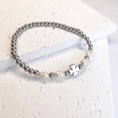 Sweet Star Heart Shape Butterfly Stainless Steel Beaded Plating Bracelets