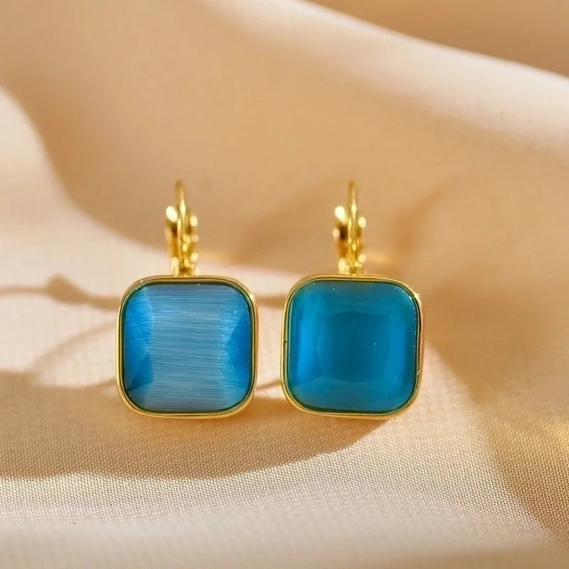 1 Pair Minimalist Square Plating Inlay Stainless Steel Zircon Gold Plated Ear Studs