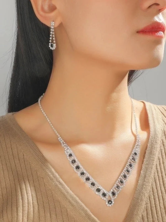 Rhinestone Printing Bridal Jewelry Sets