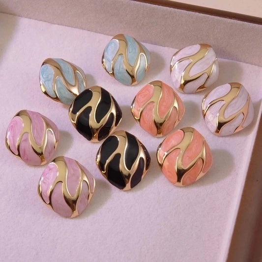 1 Pair Minimalist Commute Geometric 304 Stainless Steel Imitation Gold Ear Studs