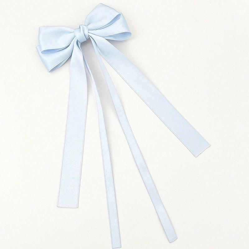 Sweet Girl Bow Ribbon Hairpin Japanese And Korean Style Simple High Sense Back Head Hairpin Internet Celebrity Hair Accessories
