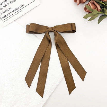 Korean Style Double-layer Bow Ribbon Hairclip Women's Ballet Girl Side Clip Back Head Top Simple Hair Accessories