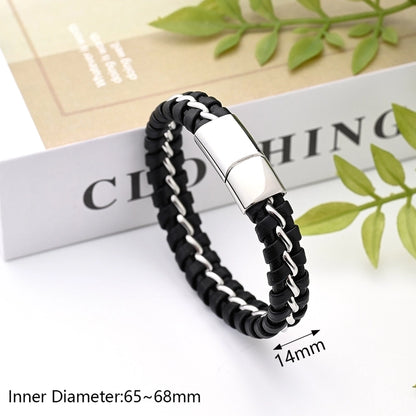 Casual Modern Style Minimalist Totem Solid Color Skull 304 Stainless Steel Genuine Cowhide Handmade Polishing Gold Plated Halloween Men's Wristband