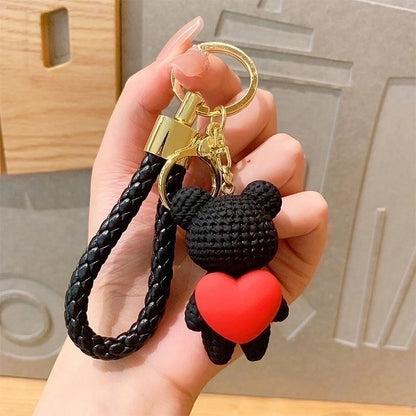 Creative Love Bear Key Chain Carrying Good Slaughter Running With Couple Doll Key Chain Pendant Bag Pendant