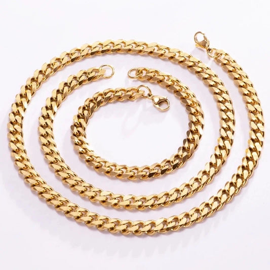 Classic Style Solid Color 304 Stainless Steel 18K Gold Plated Jewelry Set