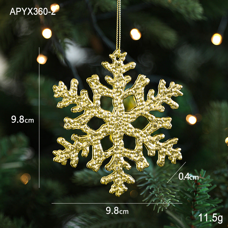 Christmas Gold Christmas Tree Ornaments Snowflake Crystal Shoes Reindeer Pendants Electroplated Accessories Pendants