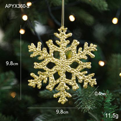 Christmas Gold Christmas Tree Ornaments Snowflake Crystal Shoes Reindeer Pendants Electroplated Accessories Pendants