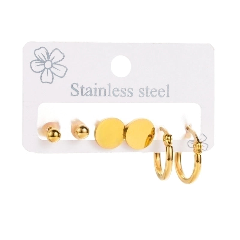 3 Pieces Set Vintage Style Modern Style Minimalist Butterfly Inlay 304 Stainless Steel Rhinestones Earrings Ear Studs