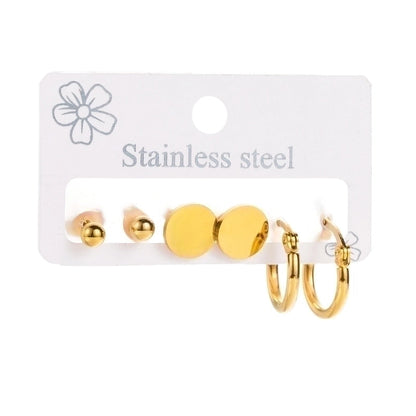 3 Pieces Set Vintage Style Modern Style Minimalist Butterfly Inlay 304 Stainless Steel Rhinestones Earrings Ear Studs