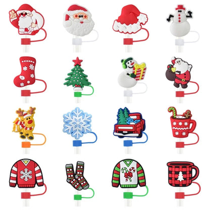 Christmas Casual Cute Pastoral Santa Claus Silica Gel Straw Decorative Cap 10 PCS/Package