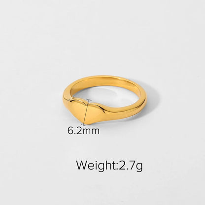 Women IG Style Circle Geometric Stainless Steel 18K Gold Plated Rings