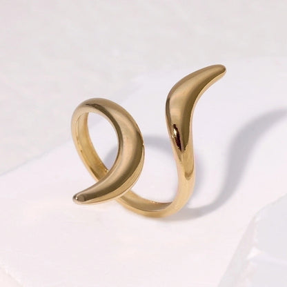 304 Stainless Steel 18K Gold Plated Minimalist Plating Geometric Open Rings