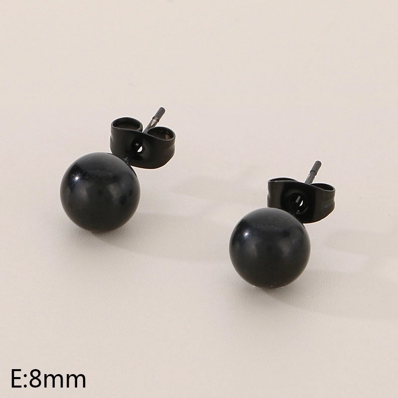 1 Pair Minimalist Round 304 Stainless Steel 18K Gold Plated Ear Studs