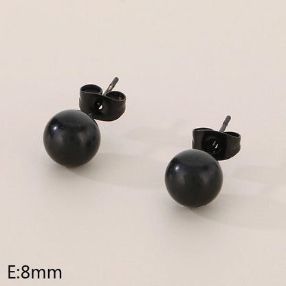 1 Pair Minimalist Round 304 Stainless Steel 18K Gold Plated Ear Studs