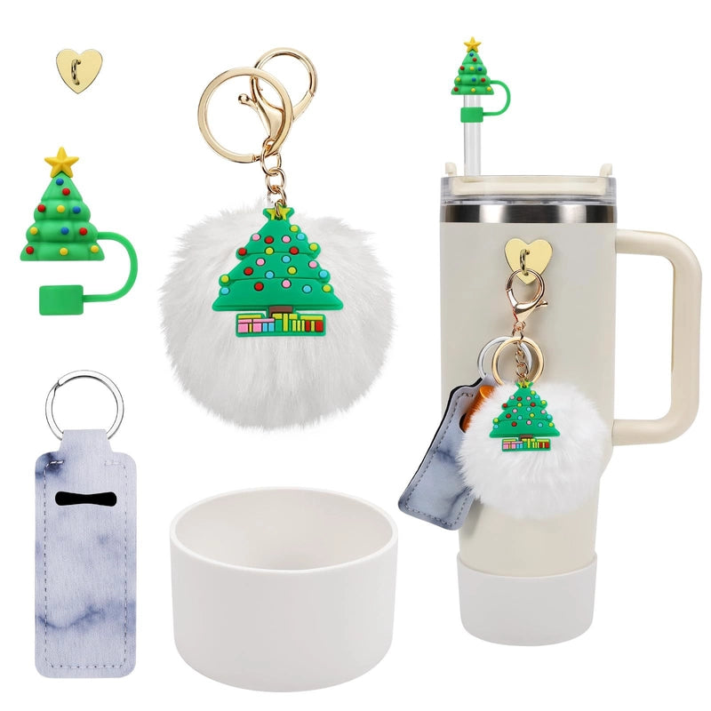 Christmas Cute Bat Ghost Elk Silica Gel Straw Decorative Cap Pendant 1 Set