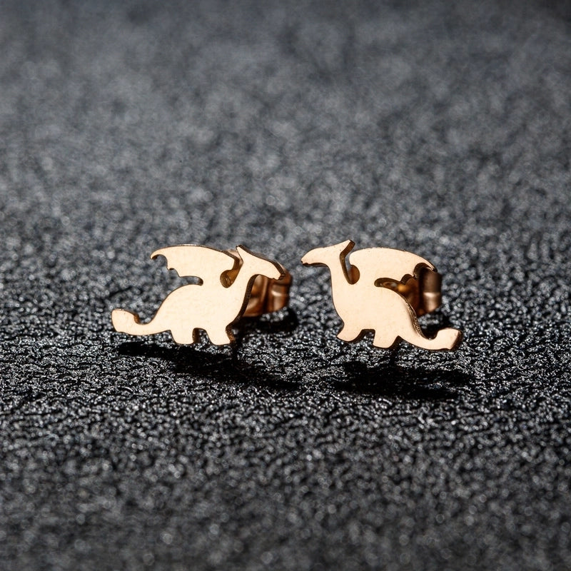 1 Pair Sweet Minimalist Artistic Heart Shape Butterfly Polishing 304 Stainless Steel 18K Gold Plated Ear Studs