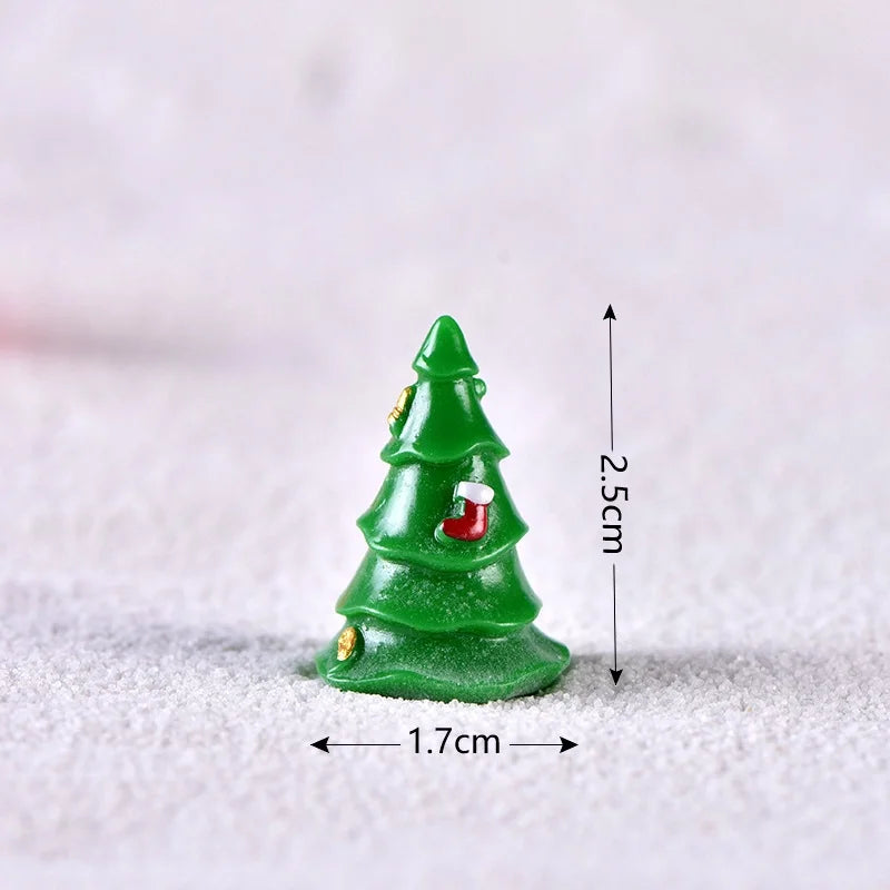 New Christmas Old Man Snowman Micro Landscape Snow Scene Train Box Christmas Socks Small Gift Bells Resin Ornaments