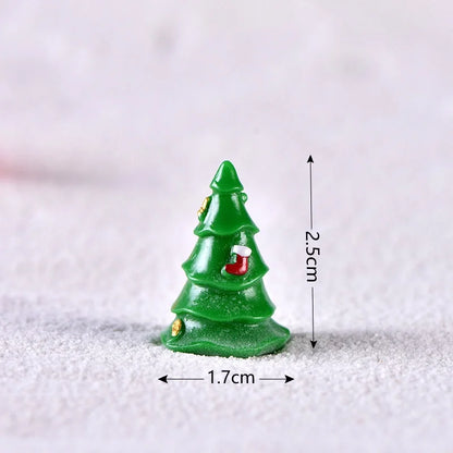 New Christmas Old Man Snowman Micro Landscape Snow Scene Train Box Christmas Socks Small Gift Bells Resin Ornaments